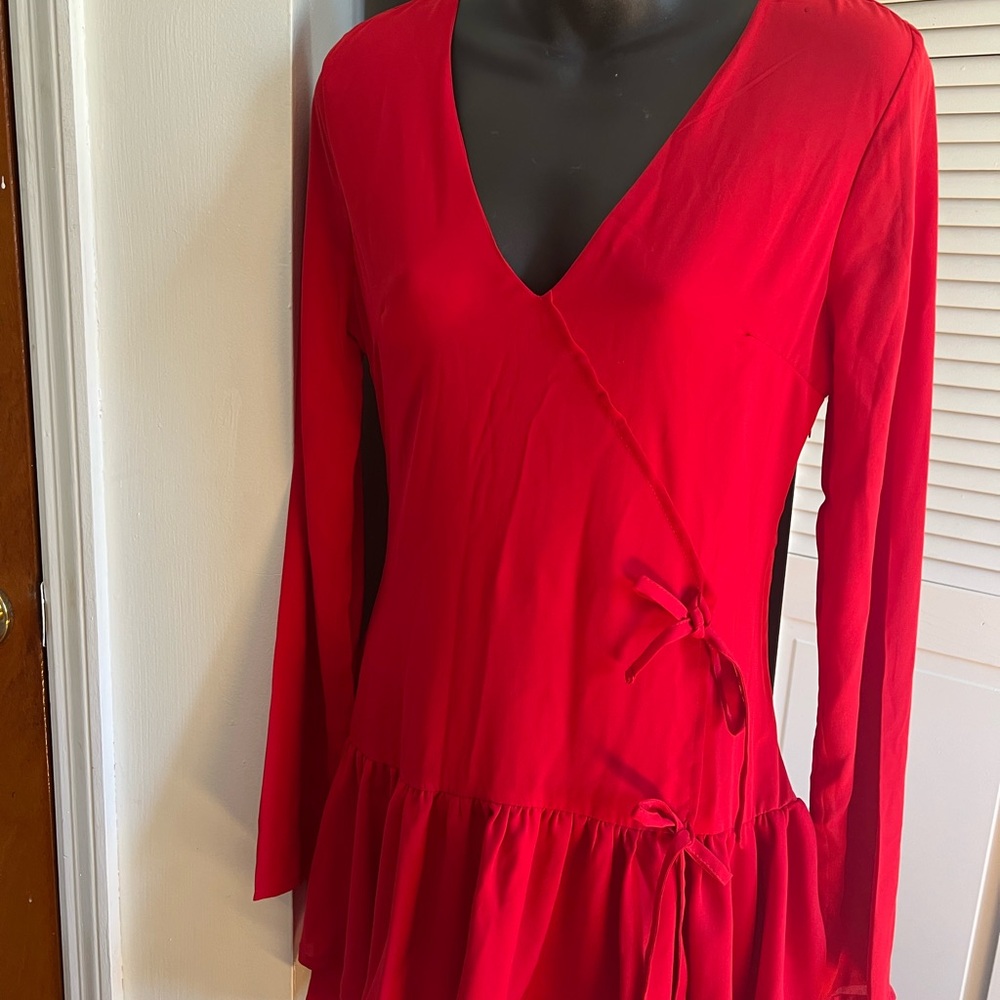 MXM Red Wrap Mini Dress